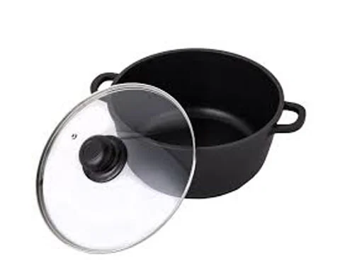 Black Casserole Pots With Glass Lid