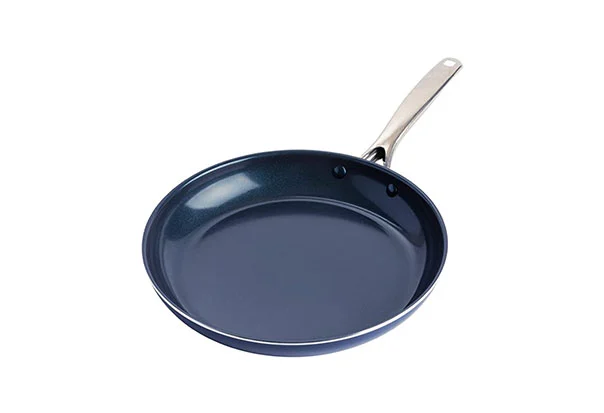 blue cooking wok pan
