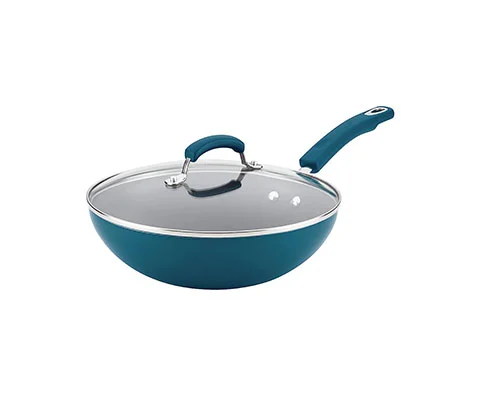 Blue Wok Pan With Lid