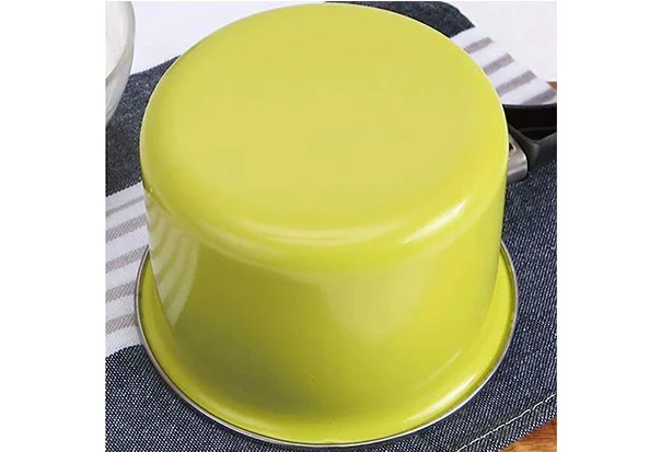 green mini milk pan with lid