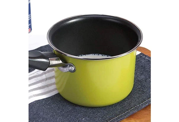 green mini milk pot with lid