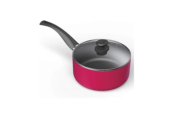 red pan with lid