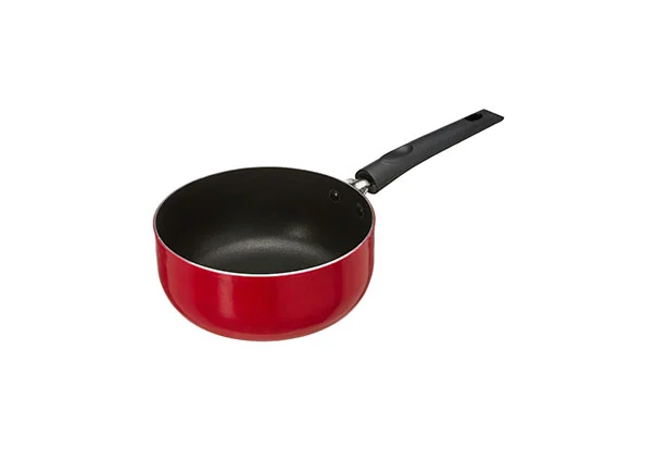 red pan with lid